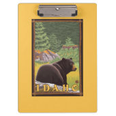 Schwarzer Bär im Wald - Idaho Klemmbrett (Vorderseite)