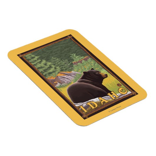 Schwarzer Bär im Wald - Idaho Magnet (Rechte Seite)