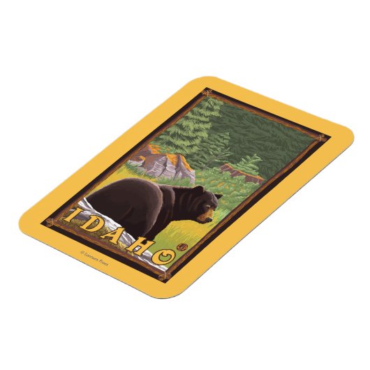 Schwarzer Bär im Wald - Idaho Magnet (Linke Seite)