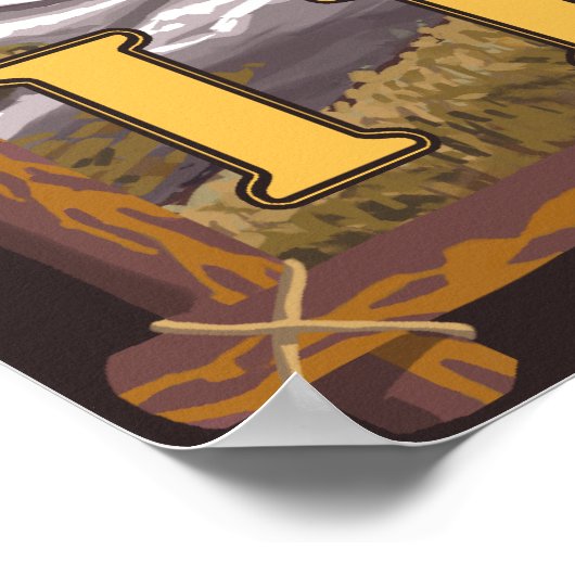 Schwarzer Bär im Wald - Idaho Poster (Ecke)