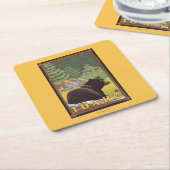 Schwarzer Bär im Wald - Idaho Rechteckiger Pappuntersetzer (angewinkelt)