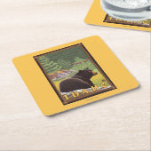 Schwarzer Bär im Wald - Idaho Rechteckiger Pappuntersetzer (angewinkelt)