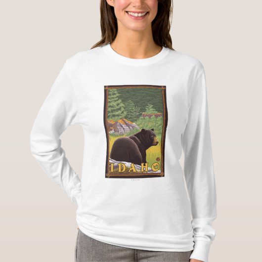 Schwarzer Bär im Wald - Idaho T-Shirt (Vorderseite)