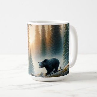 Schwarzer Bär im Wald Kaffeetasse
