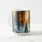 Schwarzer Bär im Wald Kaffeetasse (Vorderseite Links)