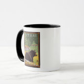 Schwarzer Bär im Wald - Katmai, Alaska Tasse (Vorderseite Links)