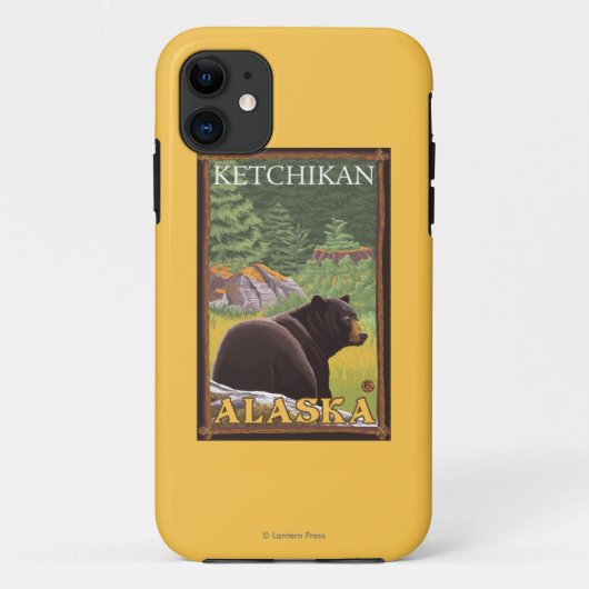 Schwarzer Bär im Wald - Ketchikan, Alaska Case-Mate iPhone Hülle (Rückseite)