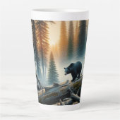 Schwarzer Bär im Wald Milchtasse (Vorderseite)