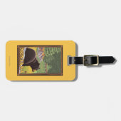 Schwarzer Bär im Wald - Montana Gepäckanhänger (Vorderseite horizontal)