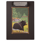 Schwarzer Bär im Wald - Montana Klemmbrett (Vorderseite)
