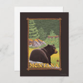 Schwarzer Bär im Wald - Montana Postkarte (Vorne/Hinten)