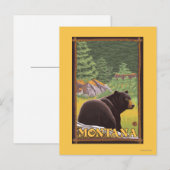 Schwarzer Bär im Wald - Montana Postkarte (Vorne/Hinten)