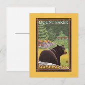 Schwarzer Bär im Wald - Mount Baker, Washington Postkarte (Vorne/Hinten)