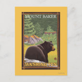 Schwarzer Bär im Wald - Mount Baker, Washington Postkarte (Vorderseite)
