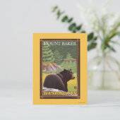 Schwarzer Bär im Wald - Mount Baker, Washington Postkarte (Stehend Vorderseite)