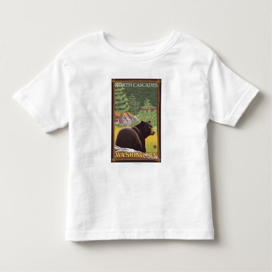 Schwarzer Bär im Wald - Nordkaskaden, Washingto Kleinkind T-shirt (Vorderseite)