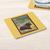 Schwarzer Bär im Wald - Nordkaskaden, Washingto Rechteckiger Pappuntersetzer (angewinkelt)