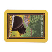Schwarzer Bär im Wald - Nordkaskaden, Washington Magnet (Horizontal)