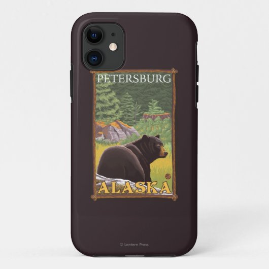 Schwarzer Bär im Wald - Petersburg, Alaska Case-Mate iPhone Hülle (Rückseite)