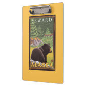 Schwarzer Bär im Wald - Seward, Alaska Klemmbrett (Links)