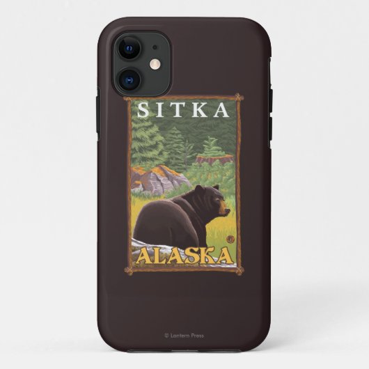 Schwarzer Bär im Wald - Sitka, Alaska Case-Mate iPhone Hülle (Rückseite)