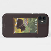 Schwarzer Bär im Wald - Sitka, Alaska Case-Mate iPhone Hülle (Rückseite (Horizontal))