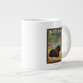 Schwarzer Bär im Wald - Sitka, Alaska Jumbo-Tasse (Vorderseite Rechts)