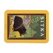Schwarzer Bär im Wald - Sitka, Alaska Magnet (Horizontal)