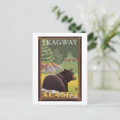 Schwarzer Bär im Wald - Skagway, Alaska Postkarte (Stehend Vorderseite)