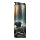Schwarzer Bär im Wald Thermosbecher (Nach rechts gedreht)