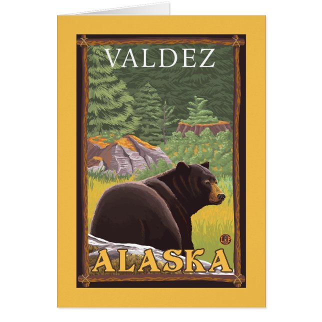 Schwarzer Bär im Wald - Valdez, Alaska (Vorne)