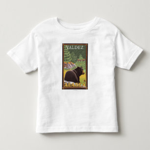 Schwarzer Bär im Wald - Valdez, Alaska Kleinkind T-shirt