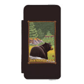 Schwarzer Bär im Wald - Washington Incipio iPhone Geldbeutel-Hülle (Folio Vorderseite)