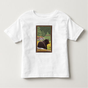 Schwarzer Bär im Wald - Washington Kleinkind T-shirt