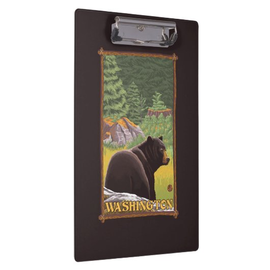 Schwarzer Bär im Wald - Washington Klemmbrett (Rechts)