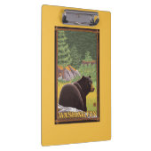 Schwarzer Bär im Wald - Washington Klemmbrett (Rechts)