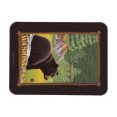 Schwarzer Bär im Wald - Washington Magnet (Horizontal)