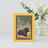 Schwarzer Bär im Wald - Washington Postkarte (Stehend Vorderseite)
