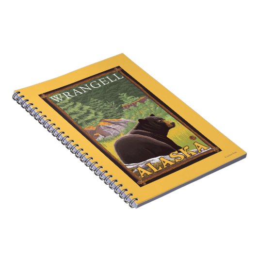 Schwarzer Bär im Wald - Wrangell, Alaska Notizblock (Rechte Seite)