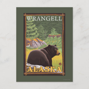 Schwarzer Bär im Wald - Wrangell, Alaska Postkarte