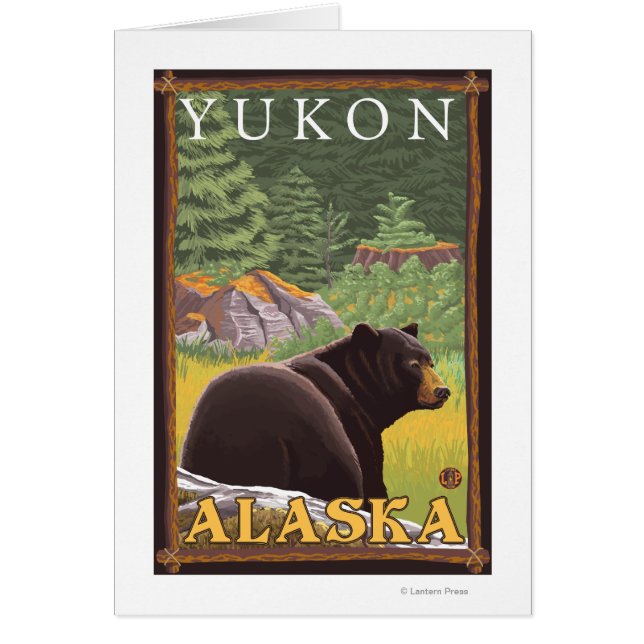Schwarzer Bär im Wald - Yukon, Alaska (Vorne)