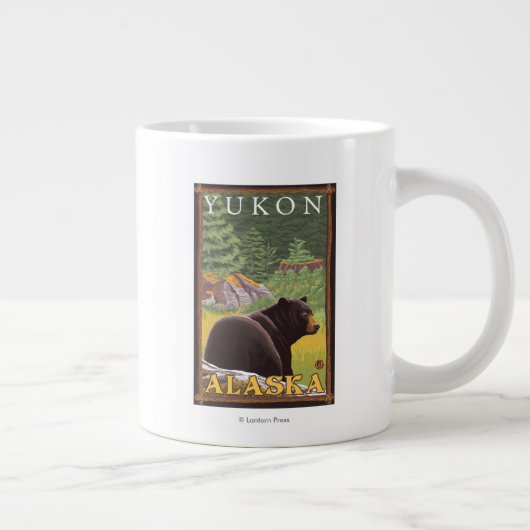 Schwarzer Bär im Wald - Yukon, Alaska Jumbo-Tasse (Rechts)