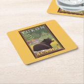 Schwarzer Bär im Wald - Yukon, Alaska Rechteckiger Pappuntersetzer (angewinkelt)