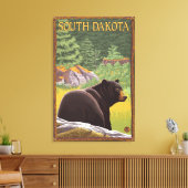 Schwarzer Bär im WaldSüddakota Leinwanddruck (Insitu (Wohnzimmer))
