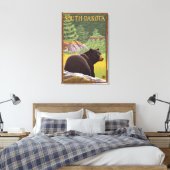 Schwarzer Bär im WaldSüddakota Leinwanddruck (Insitu (Schlafzimmer))