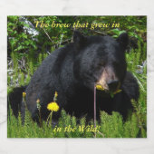 Schwarzer Bär im Wilden Bierflaschenetikett (Einzelnes Label)