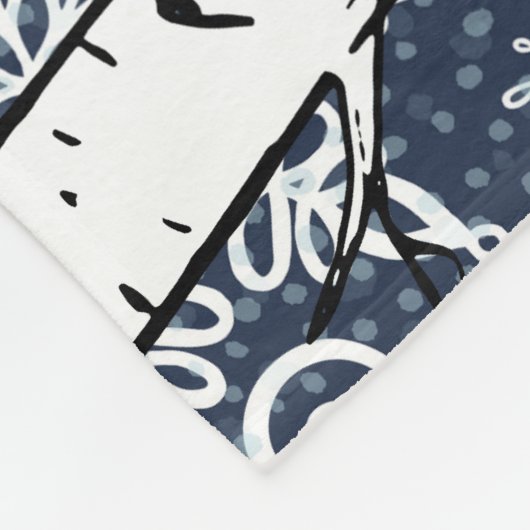 Schwarzer Bär im Winter Birch Forest Fleece Blanke (Ecke)