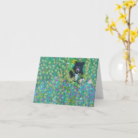 Schwarzer Bär in der Beere Bush Karte (Gelbe Blume)