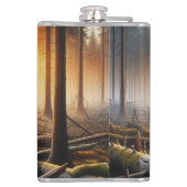 Schwarzer Bär in der Waldszene Flachmann (Rückseite)