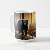 Schwarzer Bär in der Waldszene Kaffeetasse (Vorderseite Links)